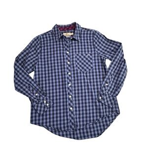 Vineyard Vines Women's Navy Blue Purple Check Plaid Top Button Up Shirt Preppy